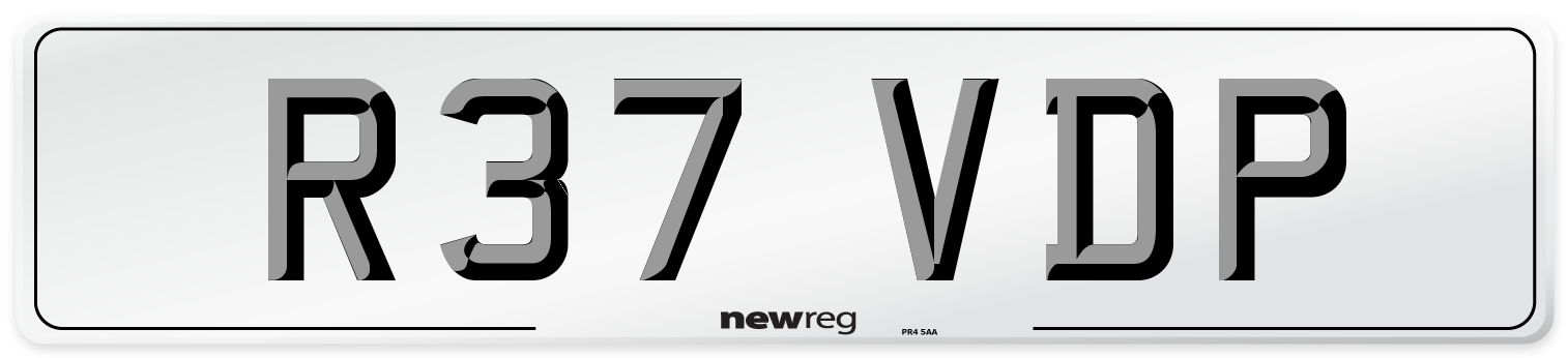 R37 VDP Number Plate from New Reg